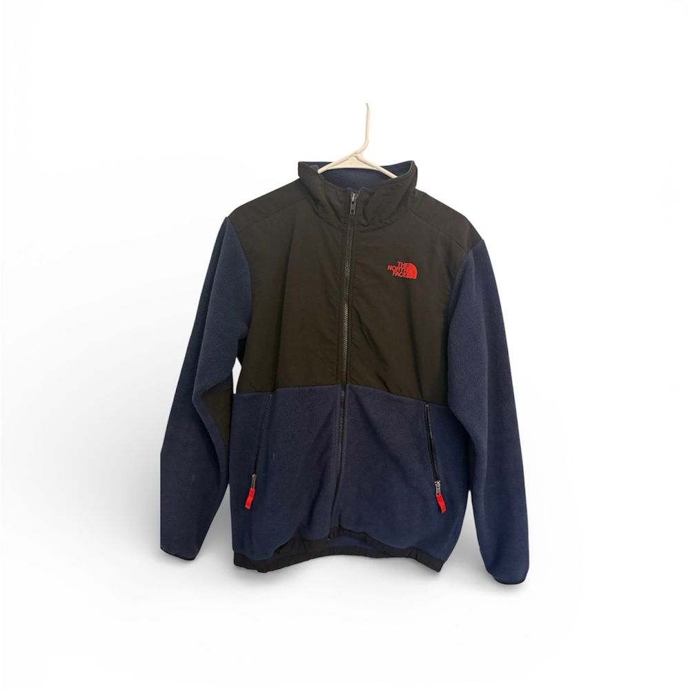 The North Face Boys Denali Fleece Jacket Navy Blue Black Size Xl 18/20